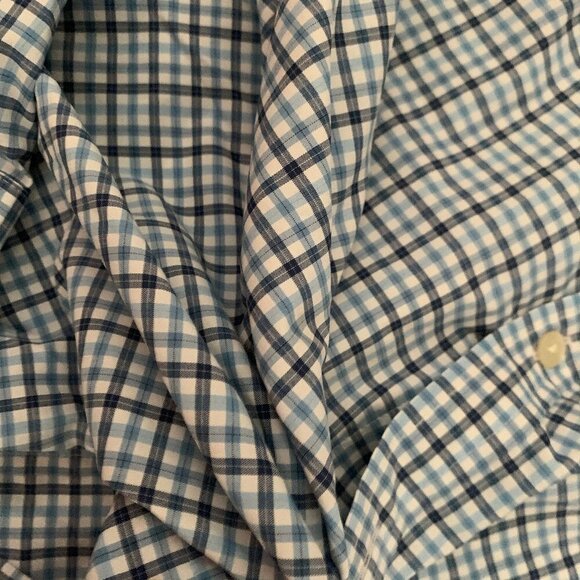 Vineyard Vines Men's Long Sleeve Cotton Blue White Checks Shirt  Size Med - Picture 6 of 6